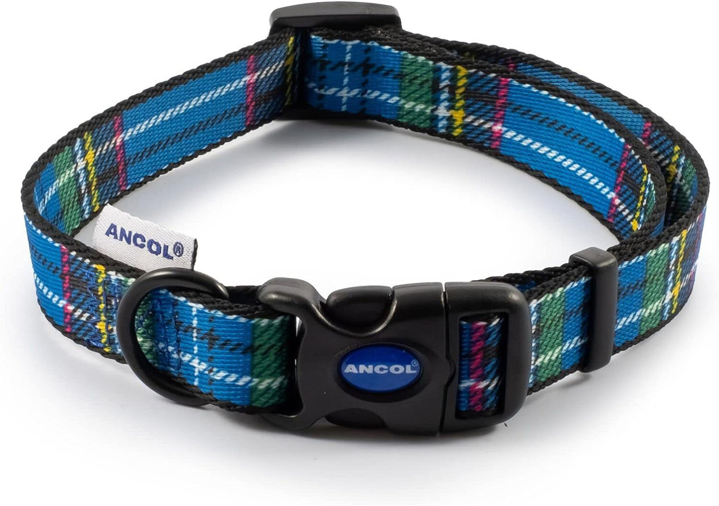 Ancol Nylon Tartan Adjust Dog Collar Size 30-50cm